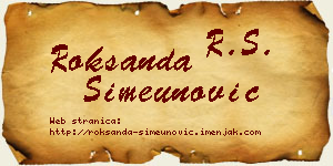 Roksanda Simeunović vizit kartica